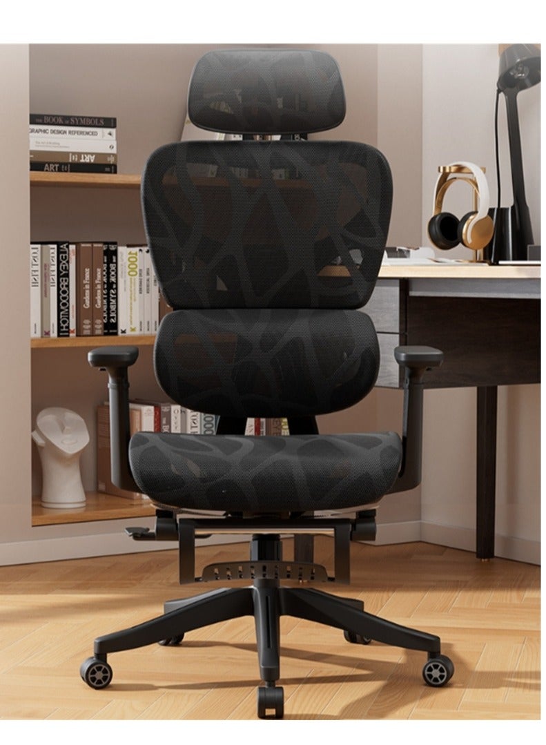 كراسي مكتب مريح - كراسي مكتب الدوارة مع مسند ذراع قابل للتعديل / دعم الخصر وعجلات شفرة - شبكة الكمبيوتر / كرسي دوار التنفيذية ( أسود ) - Image 1