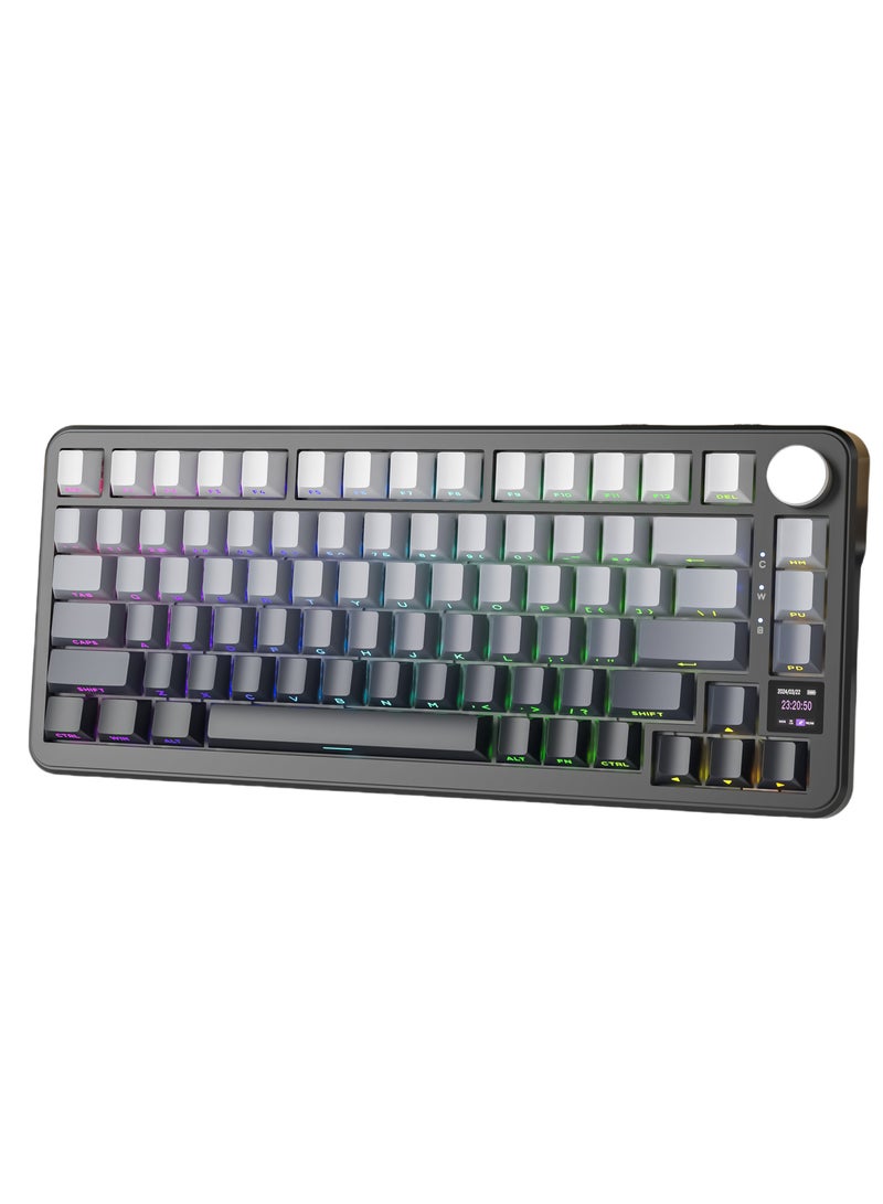 X85Pro Wireless Mechanical Keyboard with Three Mode RGB Bluetooth, Customizable Hot Plug, Display Screen for Office Use. - Image 1