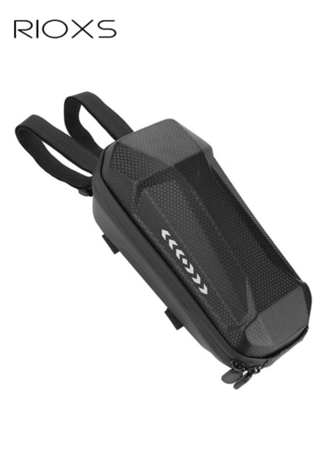 ريوكس حقيبة سرج دراجات مقاومة للماء، حقيبة تخزين بسحاب سعة 2 لتر، ملحق للدراجات/الدراجات المتوازنة/السكوترات، حقيبة متعددة الوظائف آمنة ومانعة للانزلاق من مادة EVA صلبة، سوداء اللون - Image 5