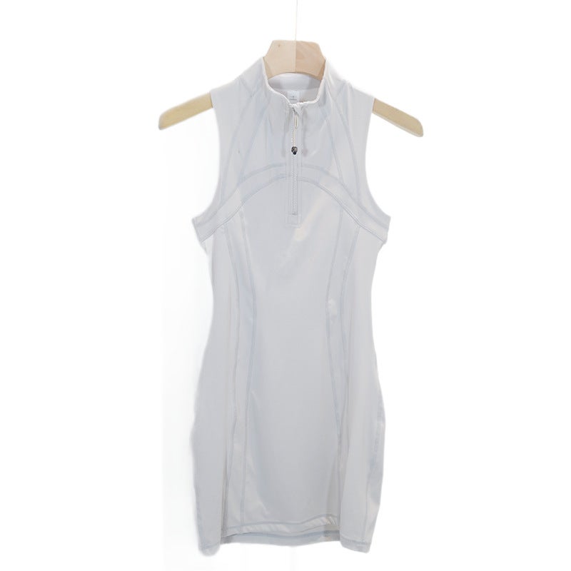 Women's Sleeveless Bodycon Mini Dress with Stand Collar - Image 1