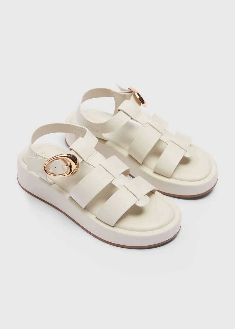 ماتلان White Chunky Platform Sandals