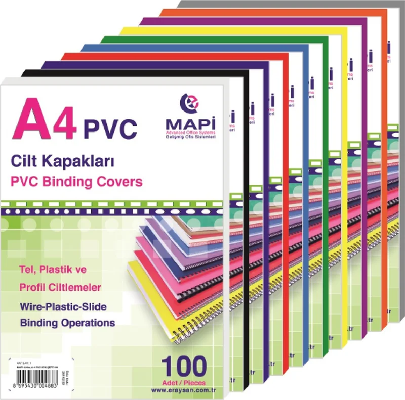 MAPi A4 PVC Opaque Binding Cover 160 Mic.100 Pk. (2040203) Red