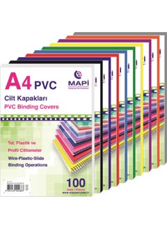 MAPi A4 PVC Opaque Binding Cover 160 Mic.100 Pk. (2040203) Red  - Image 2