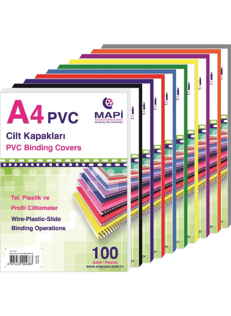 MAPi A4 PVC Opaque Binding Cover 160 Mic.100 Pk. (2040203) Red  - Image 2