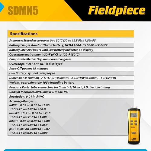 Fieldpiece Dual-Port Manometer - SDMN5 - Image 3