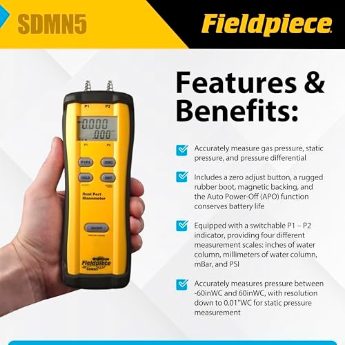 Fieldpiece Dual-Port Manometer - SDMN5 - Image 2