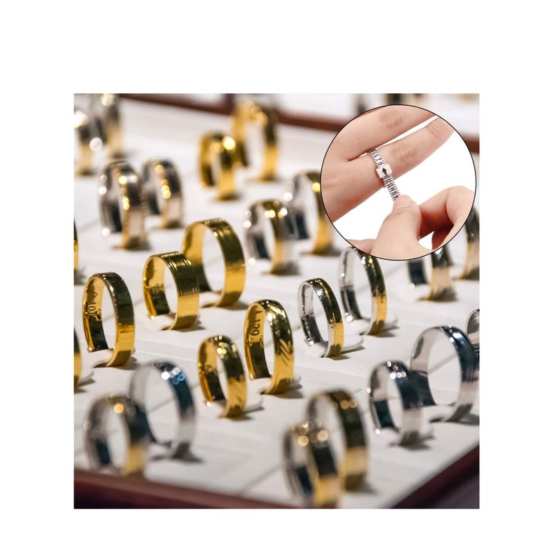 Barakah Ring Gauge Set Ring Sizer Gauge Plastic Finger Measuring Belt, Jewelry Guard Sizer Measurement Adults Children Sizer Supplies, Spacer, Sizer, Fitter- Spiral Silicone Tightener 6Pcs - Image 5