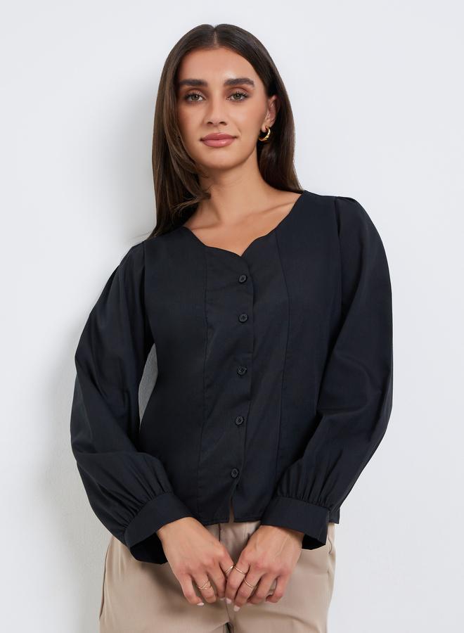 Styli Women Black Long Sleeve Blouse - Image 3