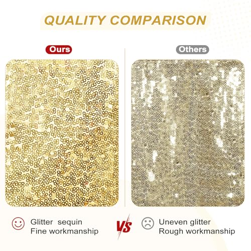 PartyDelight Sparkly Gold Sequin Backdrop Curtain 6Ft x 6Ft Photography Party Event Back Drop - Image 3