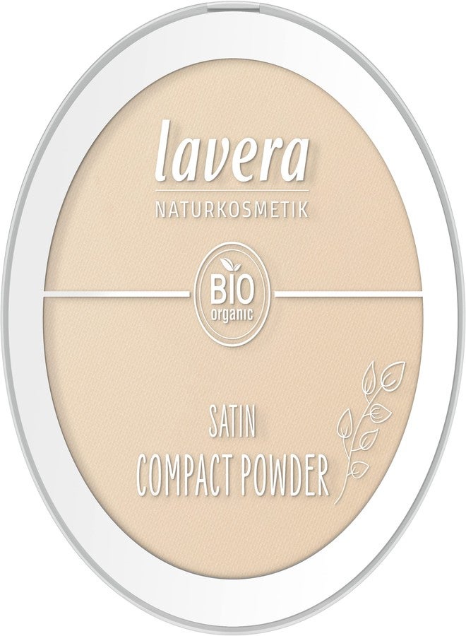 lavera Satin Compact Powder -Medium 02- nude - Almond Oil & Rice Powder - Vegan - Mattifying - Long-Lasting - Velvety Texture 0.32 Fl Oz - Image 1