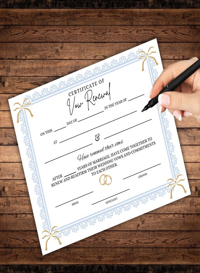 Lashicorn Vow Renewal Ceremony Certificate 6pk 8.5x11” on Linen Spiritual to Frame Wedding Vows Keepsake Certify That Love Renewal Blue Lace - Image 3