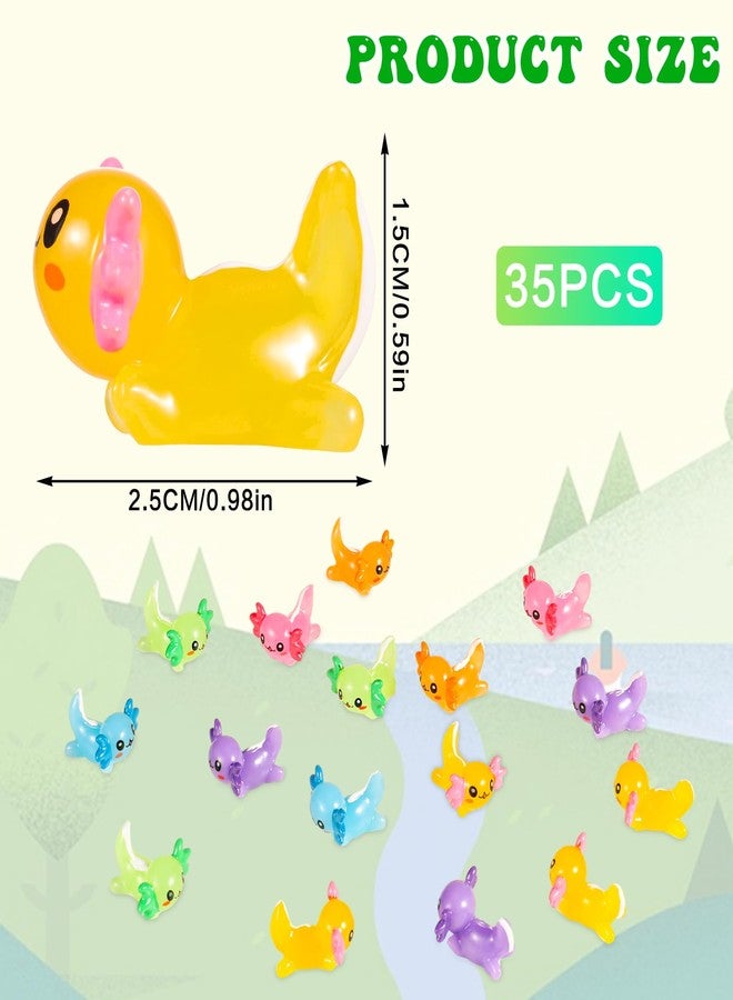 GGSTDDUP 35 Pcs Mini Resin Axolotl, Tiny Axolotl Miniature Figures Toy Mini Axolotl Charm Ornament for Fairy Garden Landscape Aquarium Birthday Christmas Party Decoration (7 Colors) - Image 2