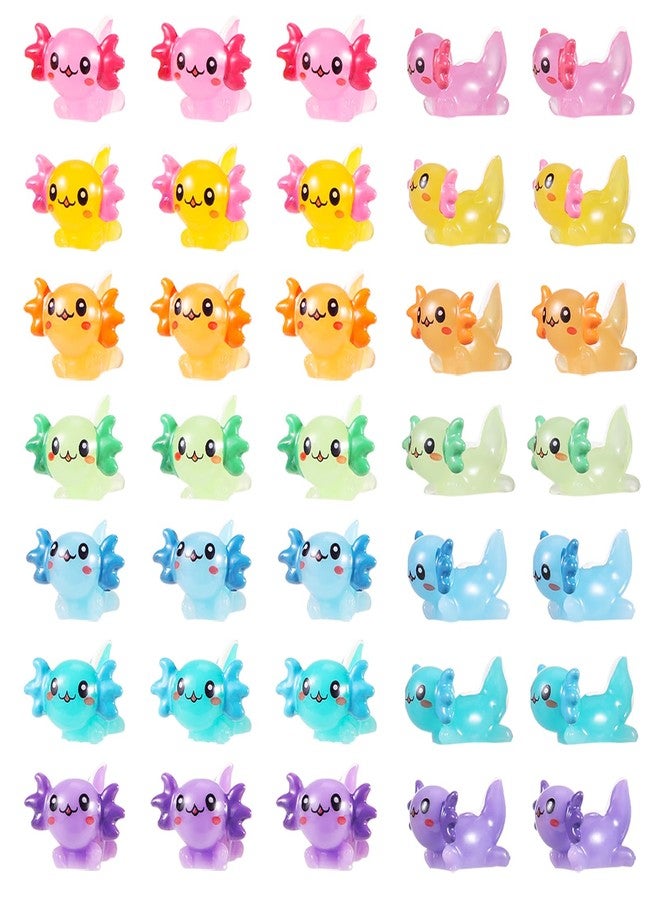 GGSTDDUP 35 Pcs Mini Resin Axolotl, Tiny Axolotl Miniature Figures Toy Mini Axolotl Charm Ornament for Fairy Garden Landscape Aquarium Birthday Christmas Party Decoration (7 Colors) - Image 1