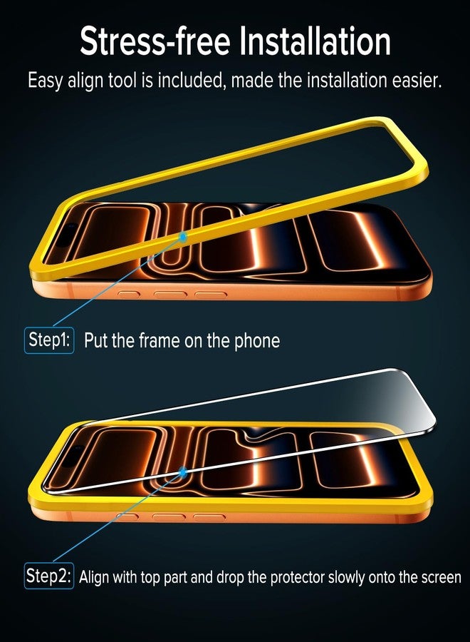 ivoler Pack of 2 Screen Protectors for iPhone 17 Pro, Tempered Glass Screen Protector with Easy Installation Tool, 9H Hardness, HD Clear, Anti-Scratch, Anti-Bubble, Anti-Shock - Image 3