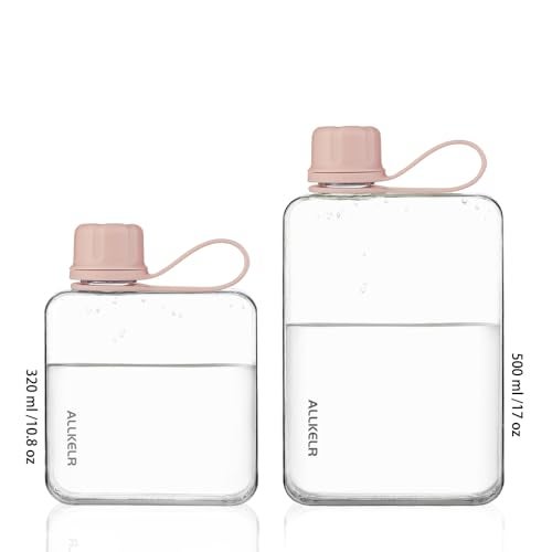ALLKELR Portable Flat Water Bottle,BPA Free Reusable Tritan Plastic Travel Water Bottle Cup,Lightweight Leakproof Slim Water Bottle Fits Purse,Backpacking, Hiking (Pink, 10.8 oz) - Image 4