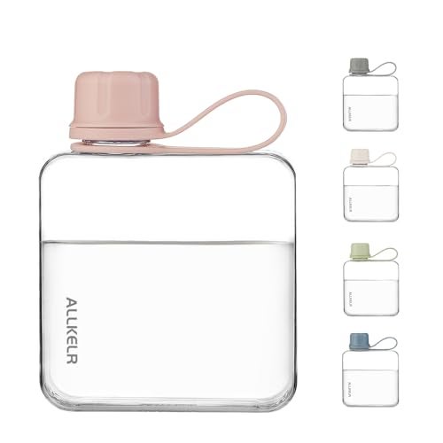 ALLKELR Portable Flat Water Bottle,BPA Free Reusable Tritan Plastic Travel Water Bottle Cup,Lightweight Leakproof Slim Water Bottle Fits Purse,Backpacking, Hiking (Pink, 10.8 oz) - Image 3