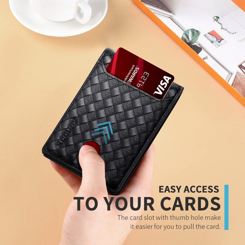RUNBOX Novelty Wallet for Men Slim 11 Credit Card Holder Slots Leather RFID Blocking Small Thin Men's Wallet Bifold Minimalist Front Pocket Large Capacity Gift Box - Image 3