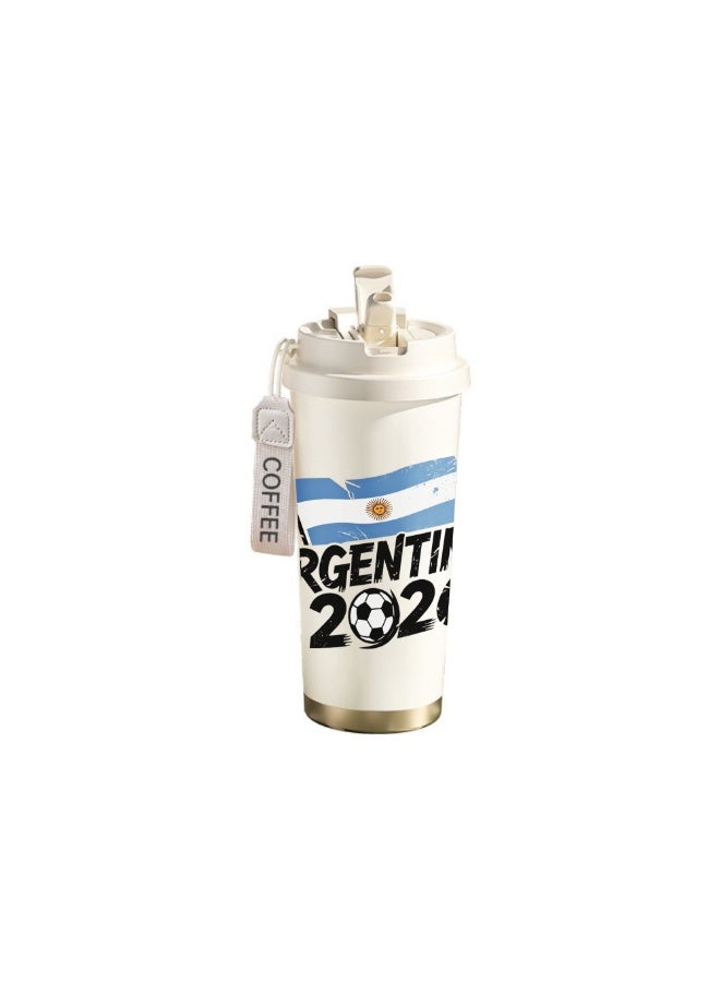 FIFA 520ml World Cup Printed Stainless Steel Insulated Water Bottle Double Wall Vacuum Thermal Flask Leakproof Cup for Hot & Cold Drinks - Image 1