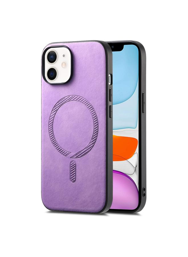 S-TOP Case For iPhone 11 Solid Color Retro Magsafe PU Back Cover Phone Case - Image 1