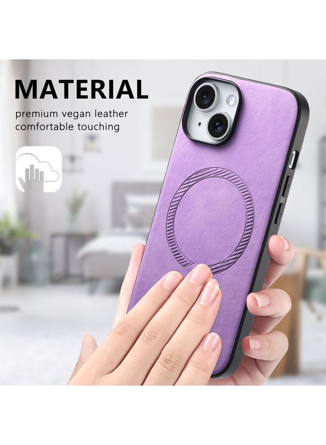 S-TOP Case For iPhone 11 Solid Color Retro Magsafe PU Back Cover Phone Case - Image 5