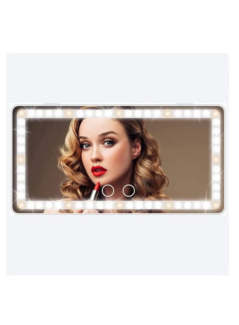 Car Vanity Mirror Car Makeup Visor Mirror with LED Lights Rechargeabl Rear View Mirror Sun-Shading Cosmetic Mirror,Clip-on Vanity Mirror with Touch on Screen - Image 1