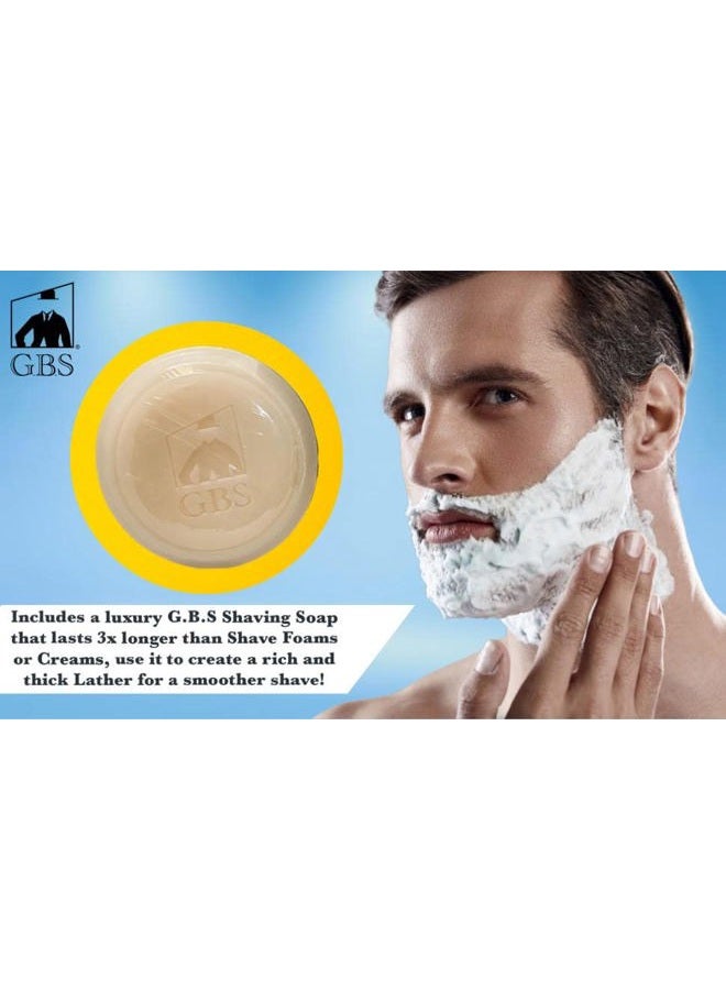 G.B.S Men's Shaving Kit 3 pc Stainless Steel Bowl Shaving Soap and Synthetic Shaving Brush Durable Makes a Gift Holiday - Image 4