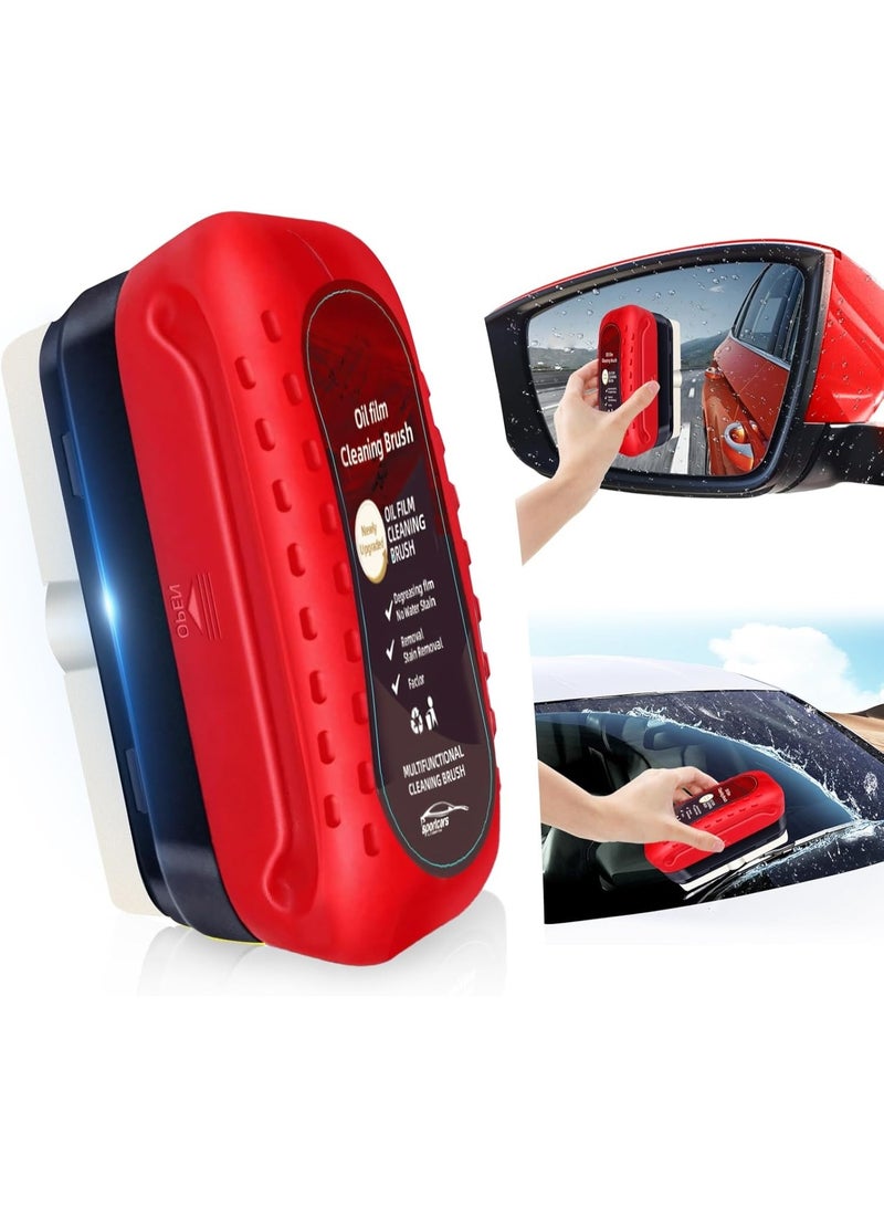 Professional Automotive Oil Film & Glass Cleaning Brush with Reusable Foam Sprayer – Anti-Fog Car Glass Board for Windows and Windshields, Multi-Purpose Car Cleaner - Image 1