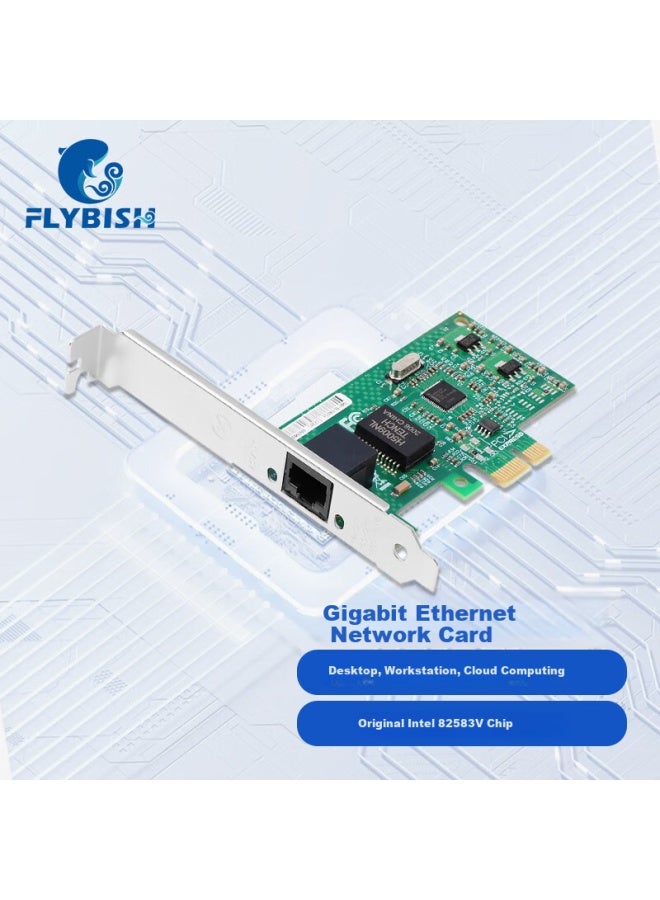 Flybish Na583-t1 Pci-e X1 Gigabit Single Port Desktop Wired Network Card With Unlimited Mac Address Modification Support Intel 82583 Chip