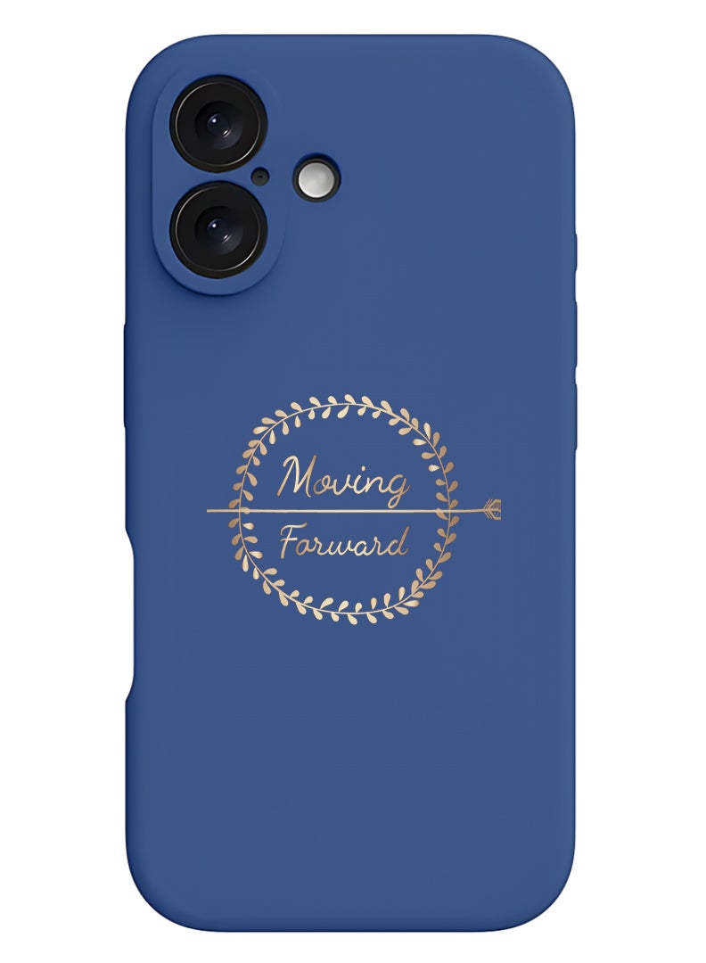 Theodor iPhone 16 Plus Blue Protective Slim Fit Case Liquid Silicone Cover with Full Body Protection Anti-Scratch Shockproof Case For iPhone - Moving Forward - Image 1