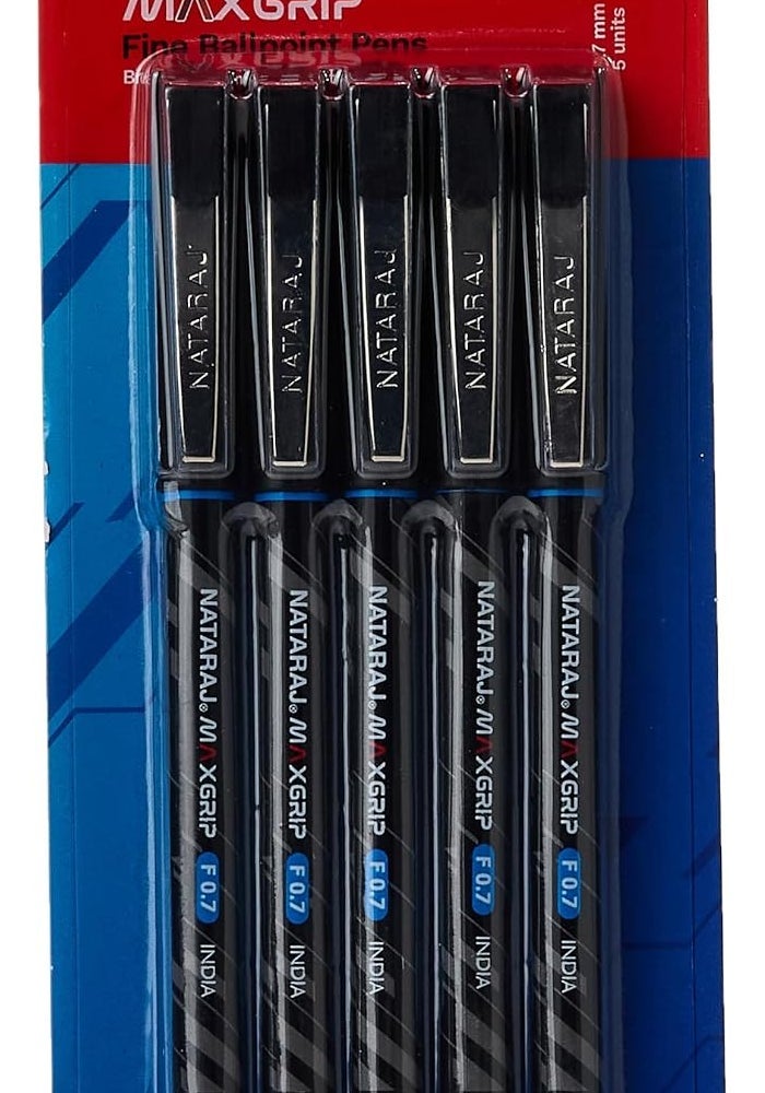 Nataraj Maxgrip Fine Ball Point Pens - 5 Pack - Image 1