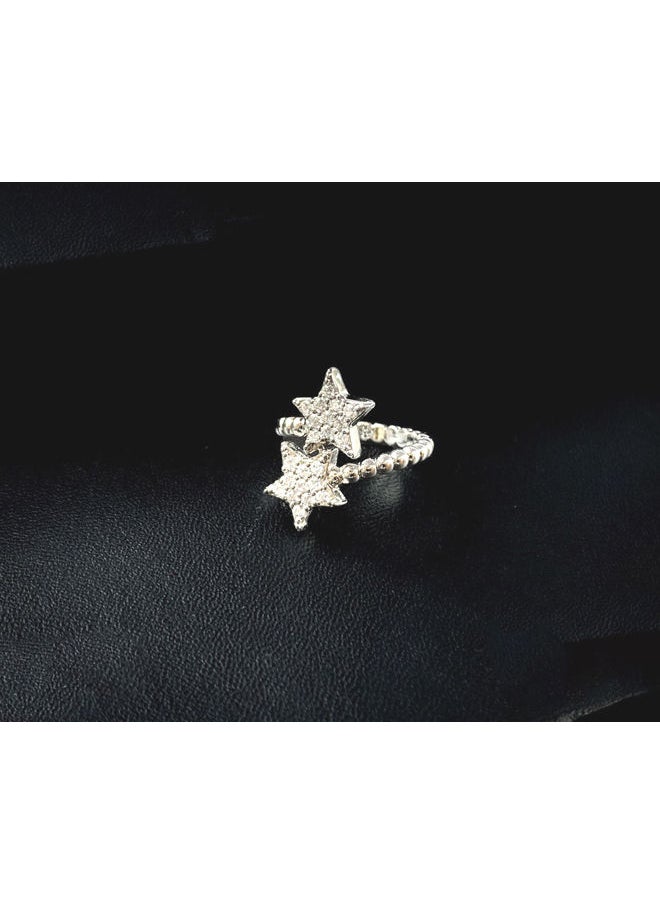 3Diamonds - Platinum Plated Ring For Women With Zircon Stone - Silver - Image 1