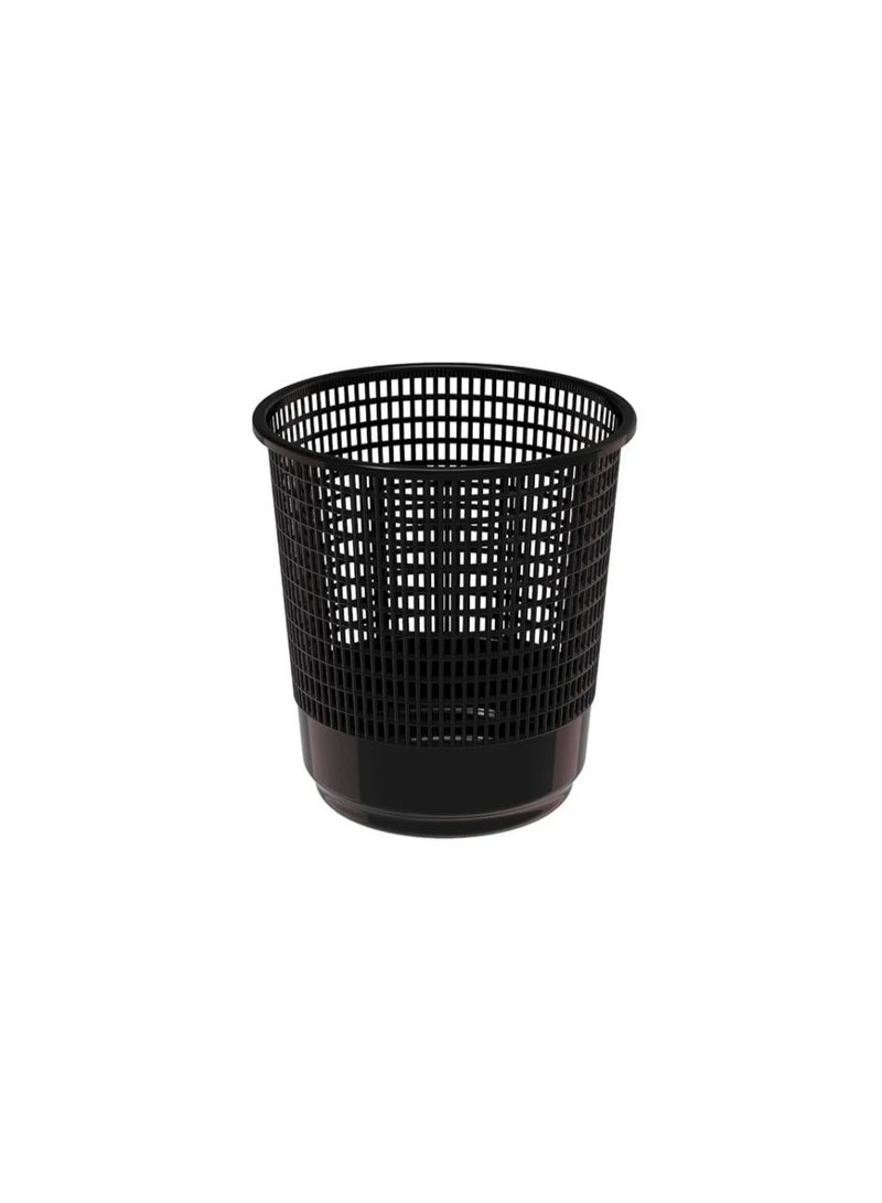 WASTE BASKET 15L DURABLE NET TYPE TRASH BIN PLASTIC BLACK