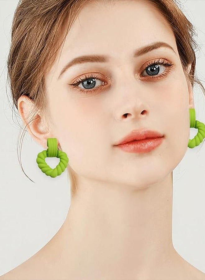 FLUFFY triangle Earring Of Fluffy Women's Accessories-Green  - Image 1