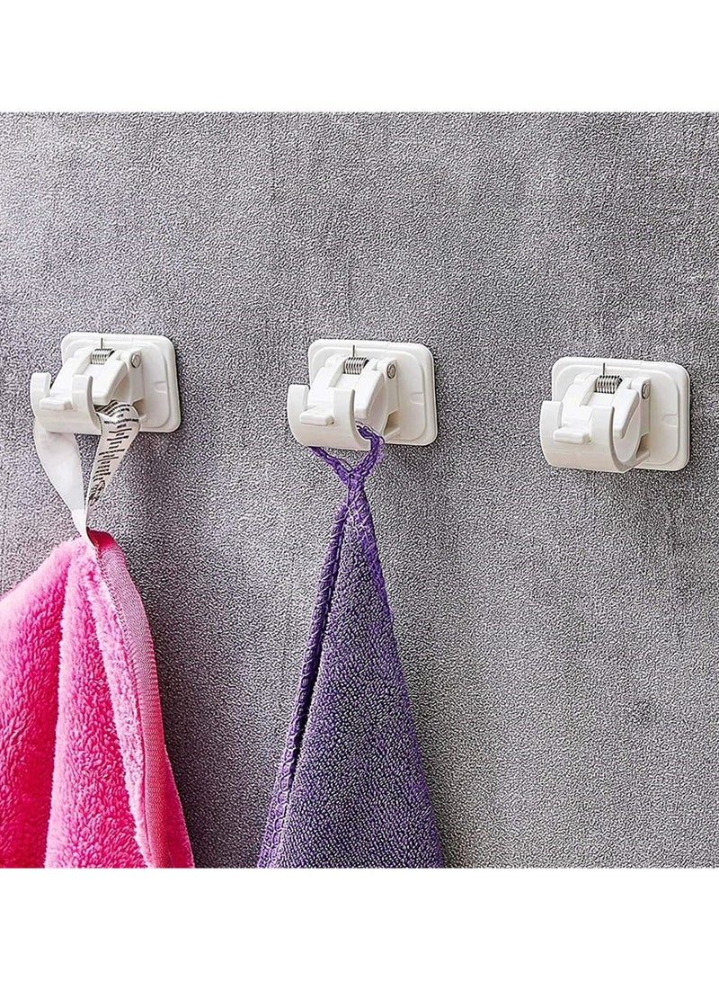 Adjustable Rod Bracket, 4Pcs Nail Free Self Adhesive Curtain Rod Brackets, No Drill Round Rod Fixing Clip for Hanging Net Curtain, Party Garden Decoration  - Image 2