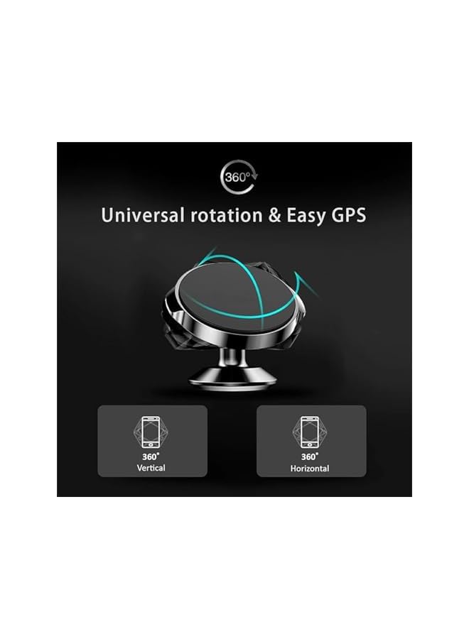 Green Tiger Magnetic Car Phone Holder for Dashboard – 360° Adjustable Mount with 4 N52 Magnets, 3M Adhesive & 2 Metal Plates, Compatible with iPhone 15 Pro Max/Samsung S23 Ultra/Huawei P60 (Black) - Image 3