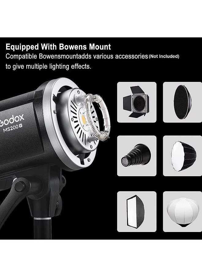 Godox Godox MS200-V Upgraded Studio Flash Light 200Ws Strobe Light GN53 0.1-1.8S Recycle Time  - Image 4
