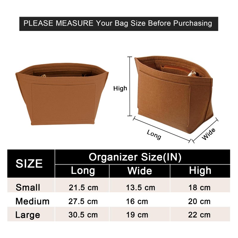 LOUKAYCCI Purse Organizer Insert for Le Pliage Medium Handbags Insert Organizer (Brown, Medium) - Image 2
