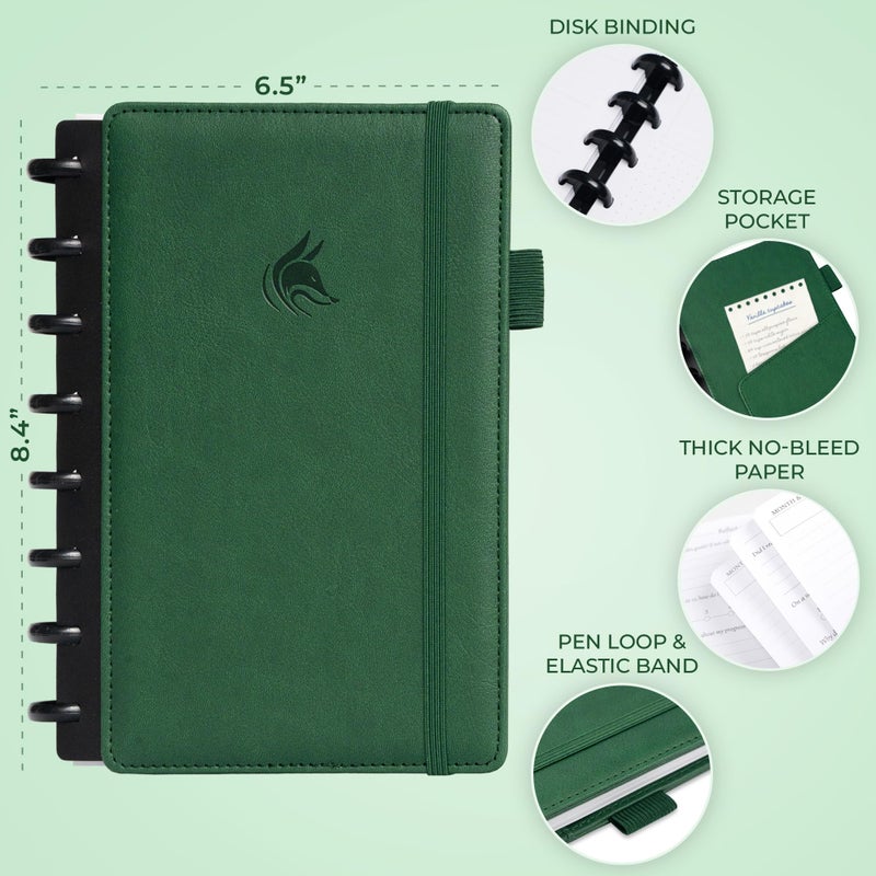 Clever Fox Disc-Bound Weekly Planner â€“ Undated Monthly Notebook with Habit Tracker, Productivity Journal â€“ Life, Work & Goal Organizer, 6.5 x 8.4" (Forest Green) - Image 4