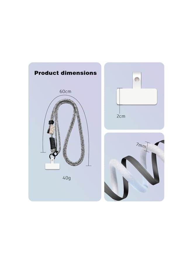 Green Tiger PARACOSM Phone Lanyard, Crossbody Cell Phone Lanyard with Adjustable Nylon Neck Strap for Universal Mobile Phone, Two-Color Braided with Tether Tab Anti-lost - Image 4