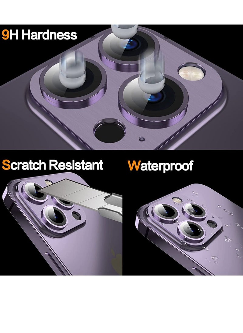 vesus Designed for iPhone 14 Pro Max Camera Lens Protector, for iPhone 14 Pro Camera Lens Protector, 3D Alloy Metal and Tempered Glass Camera Screen Protector, Full Coverage Protection - Image 3