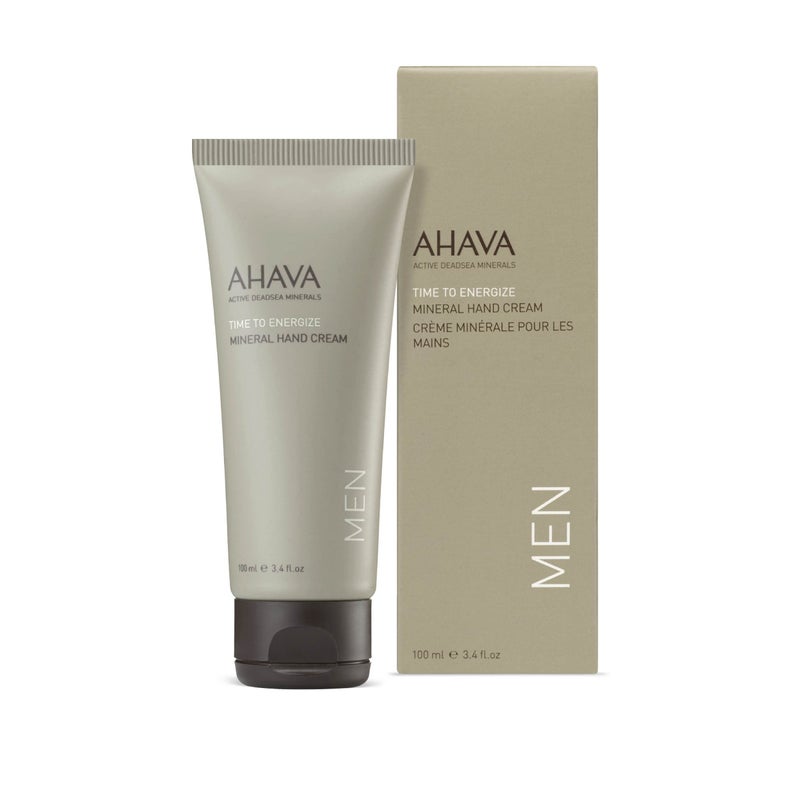 AHAVA Men's Mineral Hand Cream - Nourishing & Fast-Absorbing, Smoothes & Relieves Hands, Prevents Dryness, enriched with G-Force: Ginger Root, Ginseng, Ginkgo Biloba Leaf & Green Tea, 3.4 Fl.Oz - Image 2