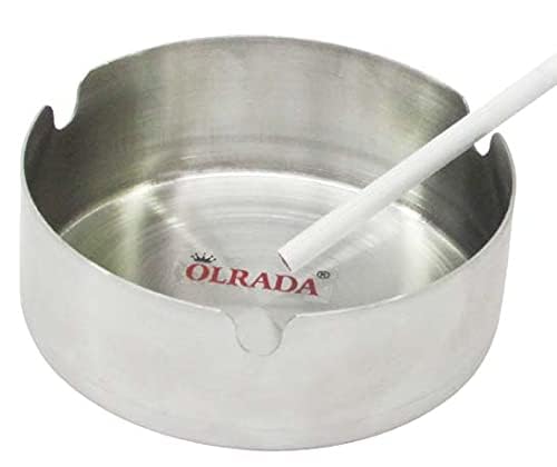 Olrada Round Stainless Steel Cigarette Ashtrays for Outdoors and Home (Pack of 6pcs) - Image 4