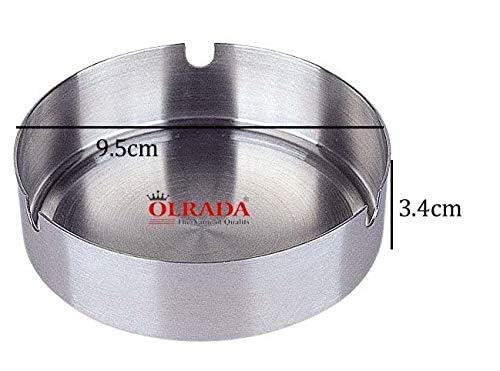 Olrada Round Stainless Steel Cigarette Ashtrays for Outdoors and Home (Pack of 6pcs) - Image 5