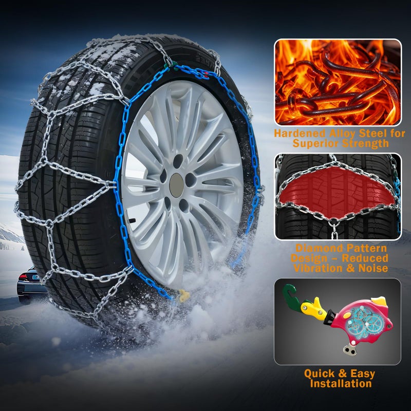 Coco Bird Heavy Duty AutoFixing Snow Chains Tire Chains for Light Truck, SUV & Pickup, Self-Tightening Design for Easy Installation, Titanium Alloy for Superior Durability,Set of 2(HRV-240,Auto-Trac) - Image 3