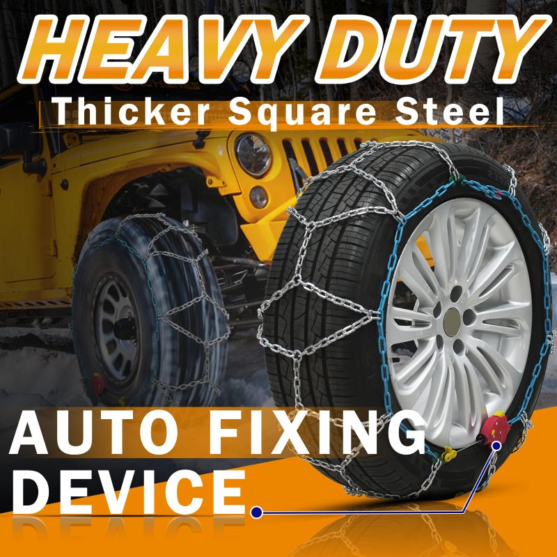 Coco Bird Heavy Duty AutoFixing Snow Chains Tire Chains for Light Truck, SUV & Pickup, Self-Tightening Design for Easy Installation, Titanium Alloy for Superior Durability,Set of 2(HRV-240,Auto-Trac) - Image 2