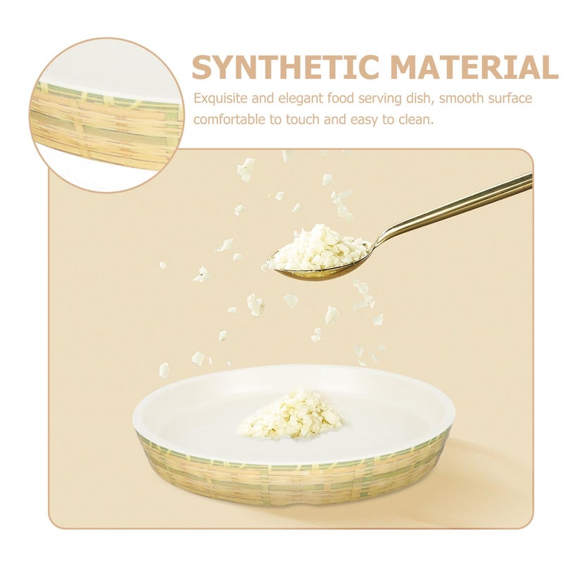 Woven Texture Imitation Serving Plates Set with Dipping Sauce Dish Appetizer Bowls - Image 4