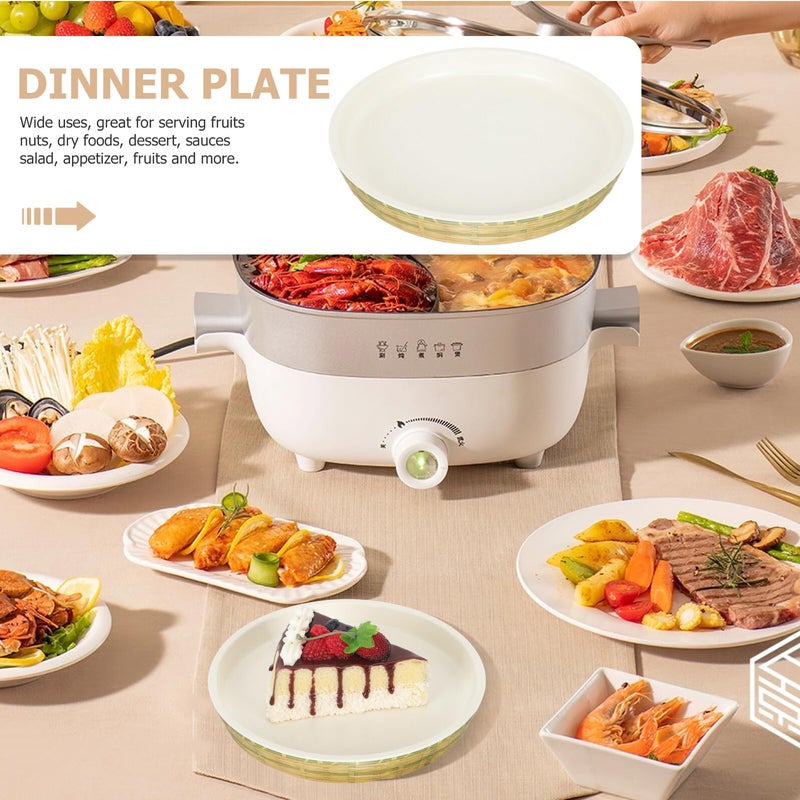 Woven Texture Imitation Serving Plates Set with Dipping Sauce Dish Appetizer Bowls - Image 5