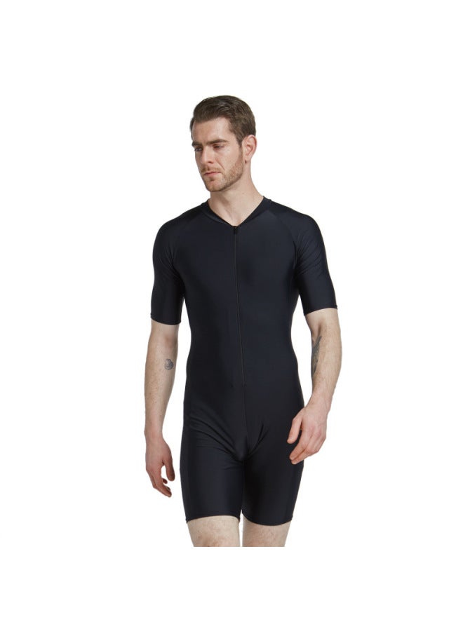 Shabart New Men's And Women's Short-sleeved One-piece Swimsuit Slim-fit Comfortable Sun-proof Quick-drying Swimsuit For Couples