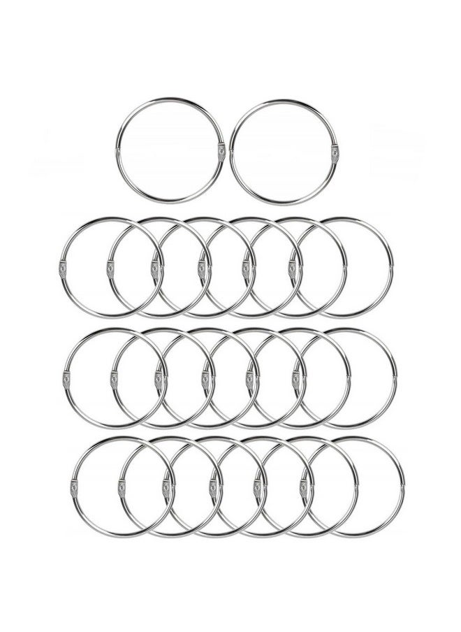GOTOONE Loose Leaf Binder Rings Office Book Ring Clips 2 Inch (20 Pack) For Index Cards Note Paper Metal Nickel Plated (Silver)  - Image 1
