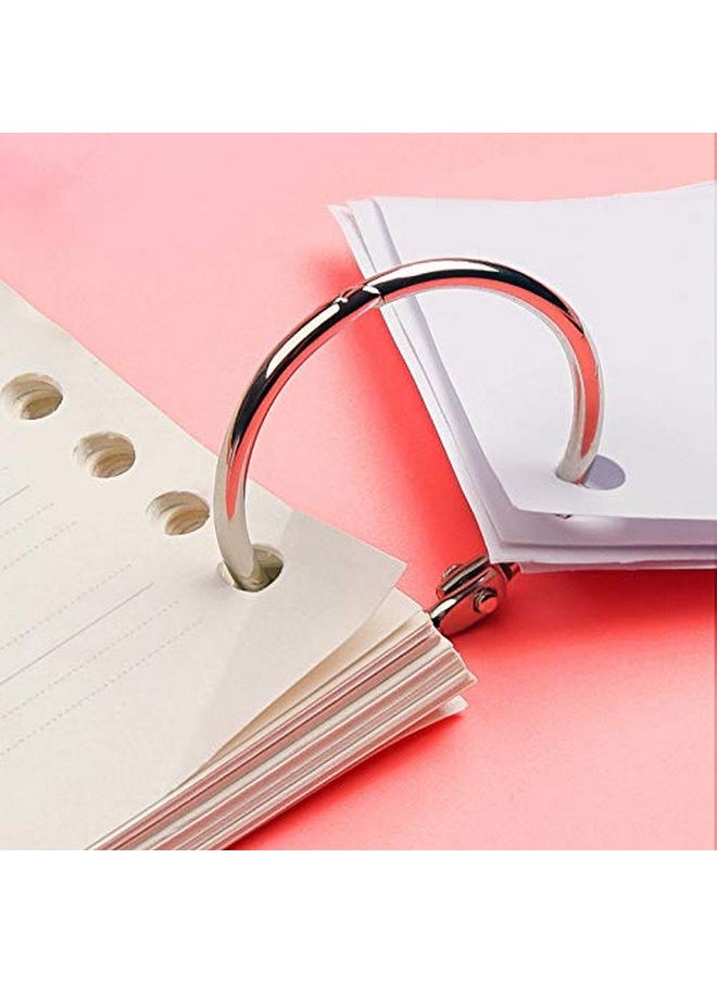 GOTOONE Loose Leaf Binder Rings Office Book Ring Clips 2 Inch (20 Pack) For Index Cards Note Paper Metal Nickel Plated (Silver)  - Image 4